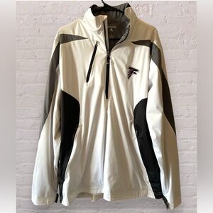 Atlanta Falcons Men's White Half Zip Antigua Discover Windbreaker Pullover Large
